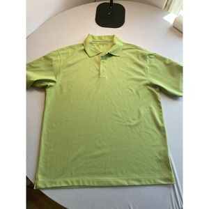 Nike Golf Polo Shirt Mens Large L Lime Green Short Sleeve Dri-FIT Tech